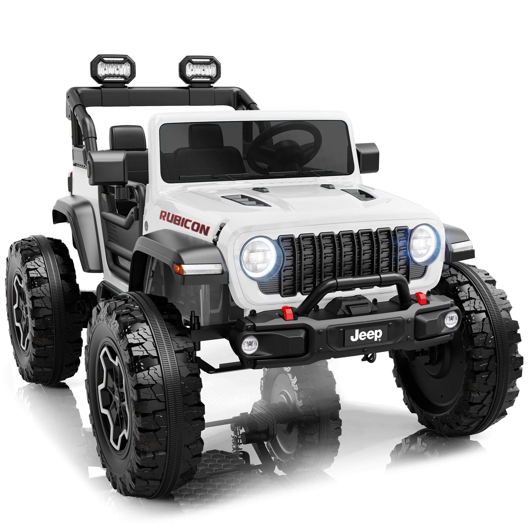 iYofe Jeep Wrangler Rubicon 24V 2 Seater Truck Powered Ride on with Remote Control&Bluetooth