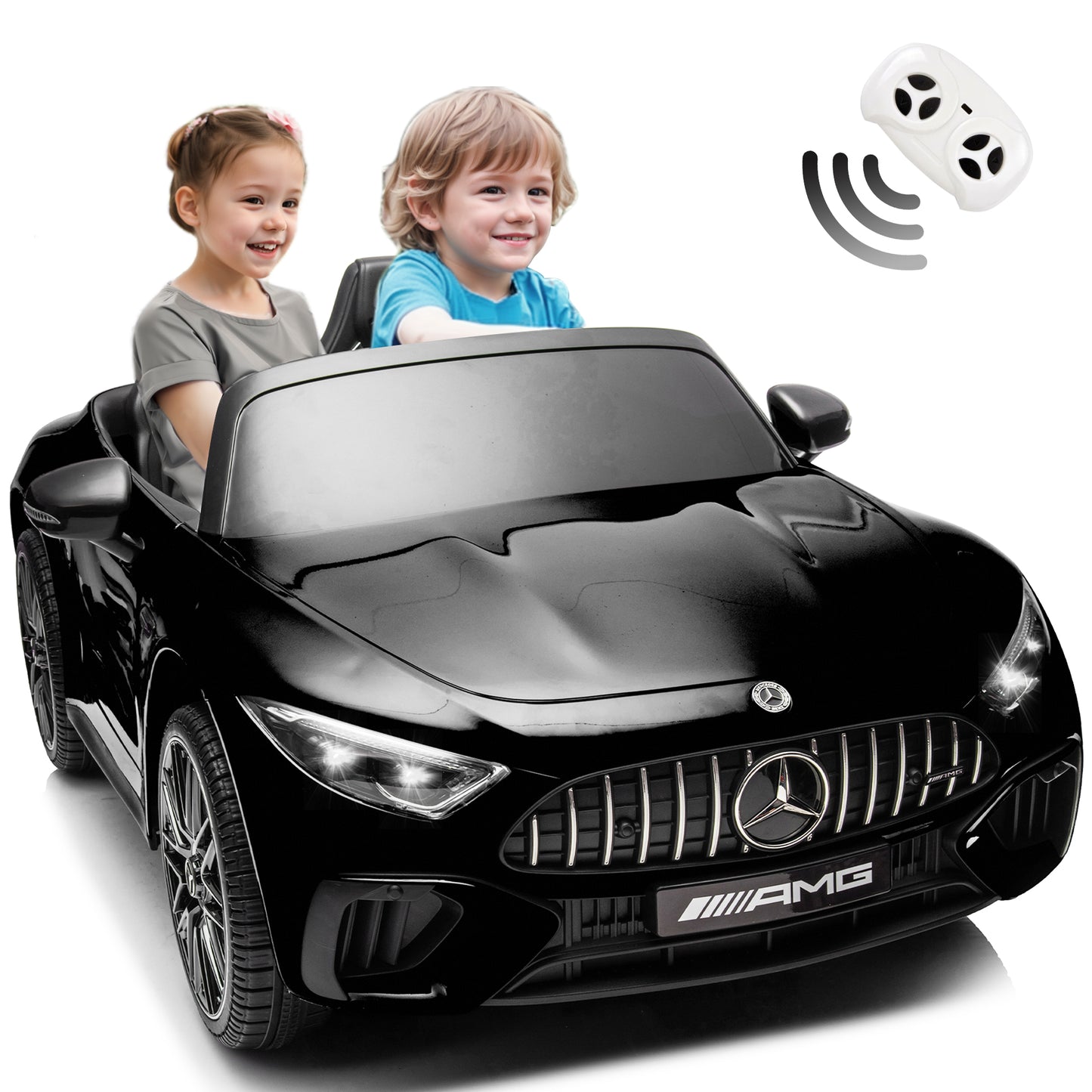 Mercedes 24V 2 Seats Ride on Car Toy with Remote Control Kids Electric Vehicle for Boys and Girls Ride on Truck for 3-6 Years Old, Bluetooth