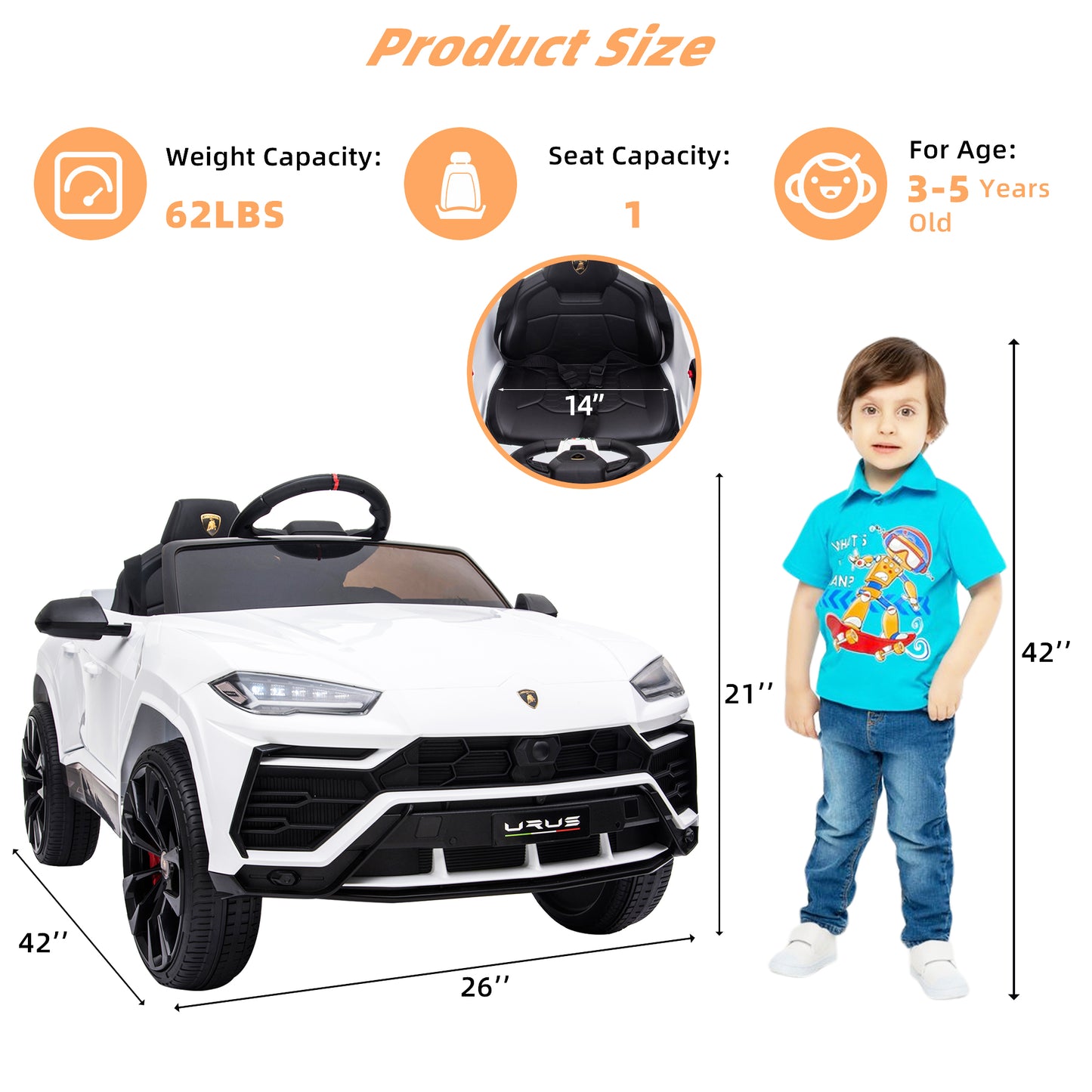 Licensed KTM X-Bow GTX 12V Battery Powered Kids Ride on Car with 2.4G Remote Control, Electric Vehicles for Kids 3-6 Years Old, Three Speed, Power Display, USB, MP3, Bluetooth, LED light