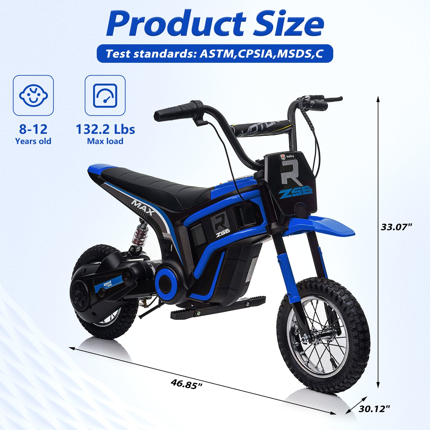 iYofe 24V Ride on Motorcycle Dirt Bike Powered Electric Dirt Bike for Kids, Ride on Toy for Boys and Girls, Dual Suspension, Music Player, LED Light