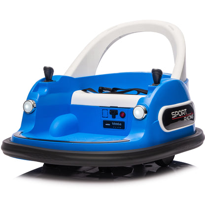 Kids Bumper Car, 12V Ride on Toy with Remote Control, Electric Bumper Car Ride on for Girls Boys Ages 2-5, 360 Degree Spin, Bluetooth, Colorful Light, Seat Belt