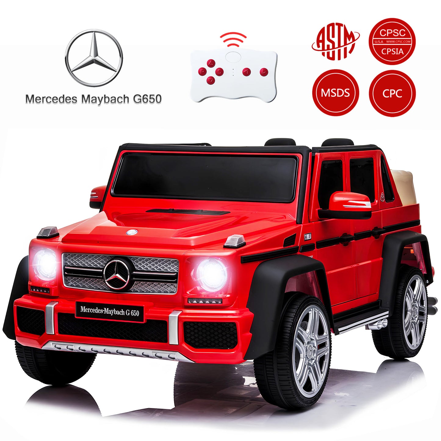 24V Ride on Car for Kids with 2.4G Remote Control Mercedes Benz Ride on Car Toy for Boys and Girls 3-6 Years Old, Electric Vehicle, Bluetooth, LED Light