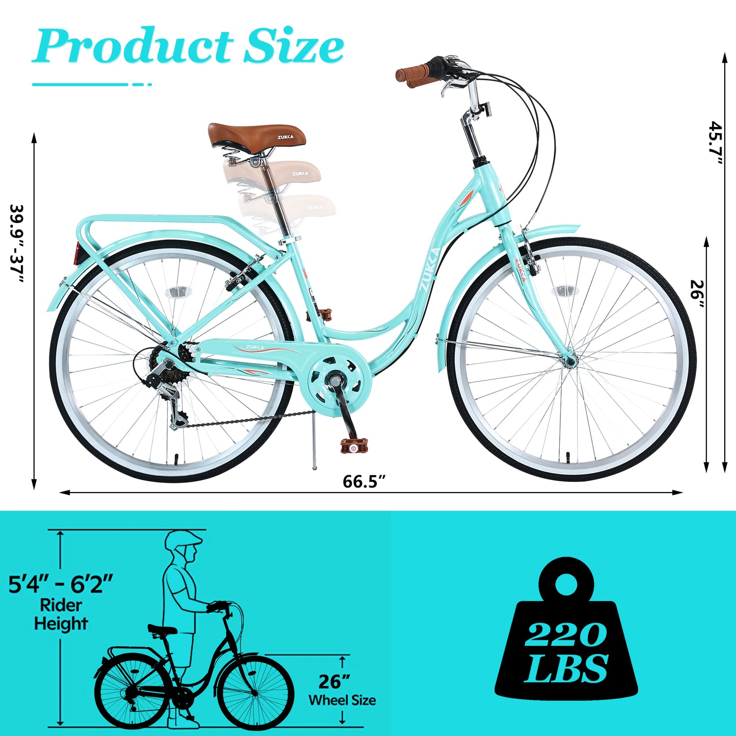 iYofe Shimano 7 speed Womens Bike 26 inch Beach Cruiser Bike for Women Commuter Bike City Bike, 85% Assembled