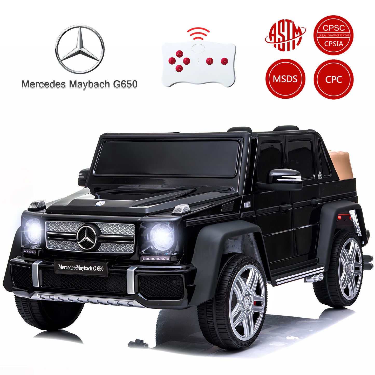 24V Ride on Car for Kids with 2.4G Remote Control Mercedes Benz Ride on Car Toy for Boys and Girls 3-6 Years Old, Electric Vehicle, Bluetooth, LED Light