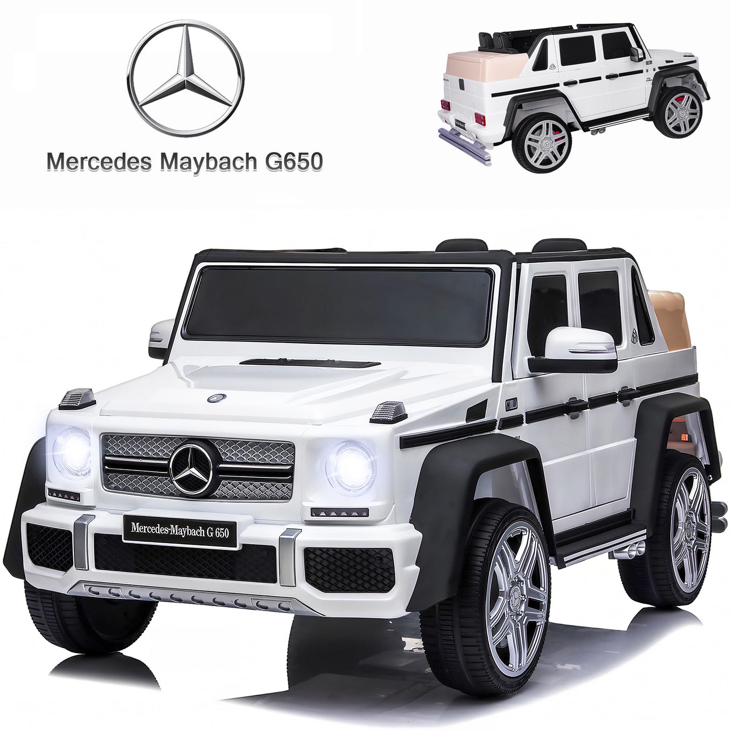 24V Ride on Car for Kids with 2.4G Remote Control Mercedes Benz Ride on Car Toy for Boys and Girls 3-6 Years Old, Electric Vehicle, Bluetooth, LED Light