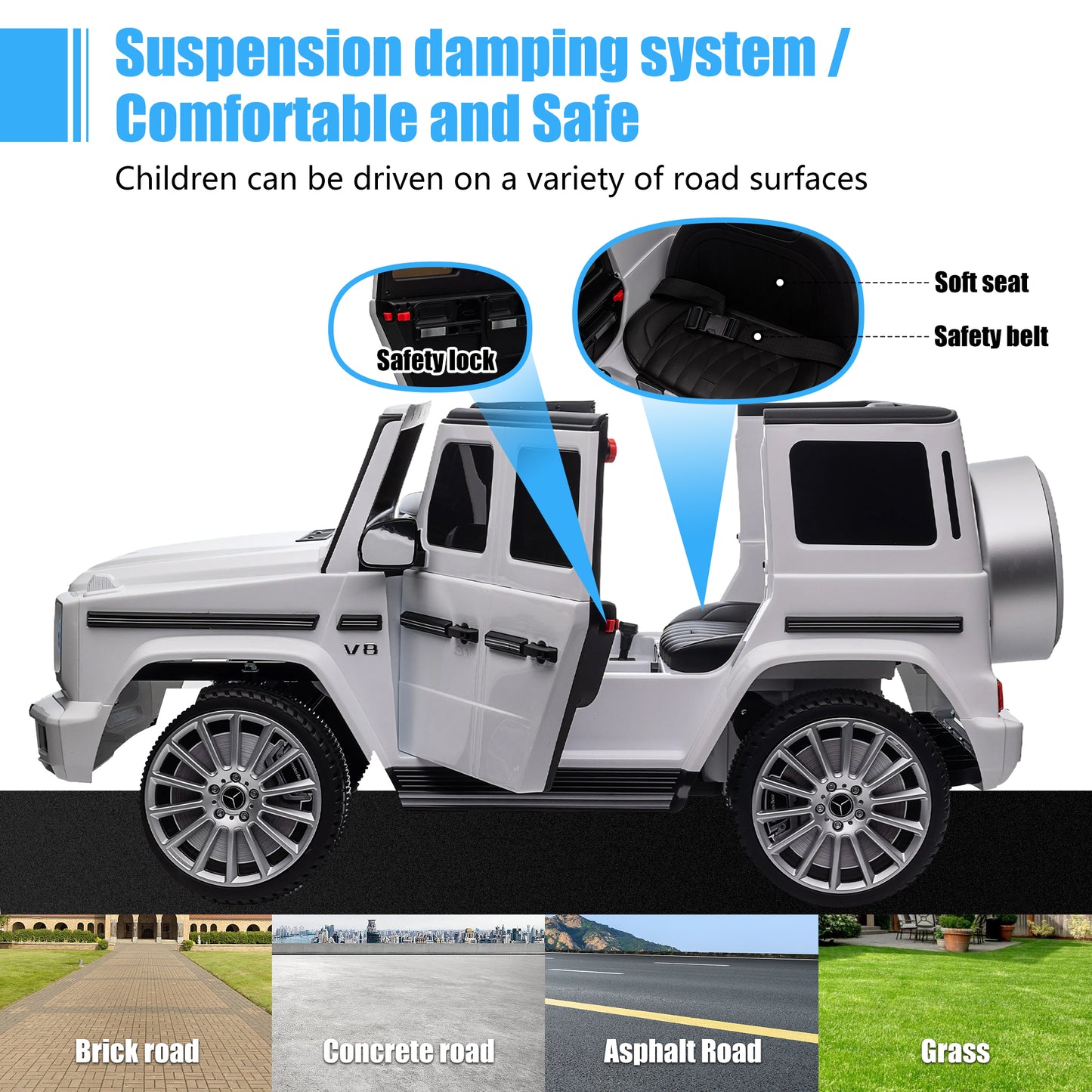 24V Ride on Car for Kids with 2.4G Remote Control Mercedes Benz Ride on Car Toy for Boys and Girls 3-6 Years Old, Electric Vehicle, Bluetooth, LED Light