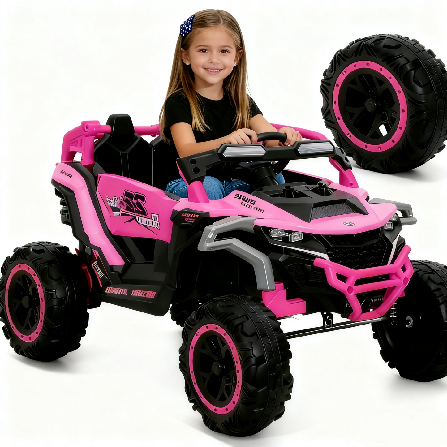 12V Electric Car for Kids 2 Seater, Kids Ride On Toys Car with Remote Control, Toddler Truck Car with Music Player Bluetooth, Gift for Boys Girls Ages 3-6 Years Old,