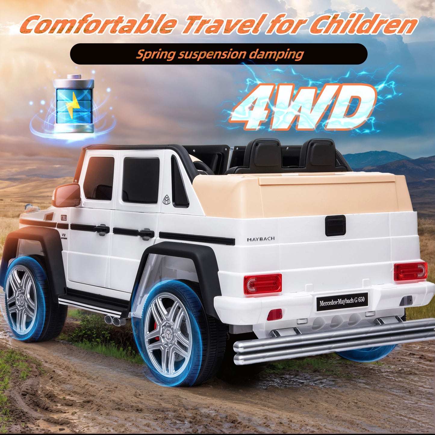 24V Ride on Car for Kids with 2.4G Remote Control Mercedes Benz Ride on Car Toy for Boys and Girls 3-6 Years Old, Electric Vehicle, Bluetooth, LED Light