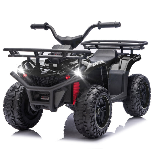 iYofe 24V Big Kids Ride on ATV Quad, Electric 4 Wheeler for Kids 3-6 with Battery Display, Anti-Slip Tires, LED Headlights, Bluetooth, MP3, Storage Racks, Gifts for Birthday & Christmas