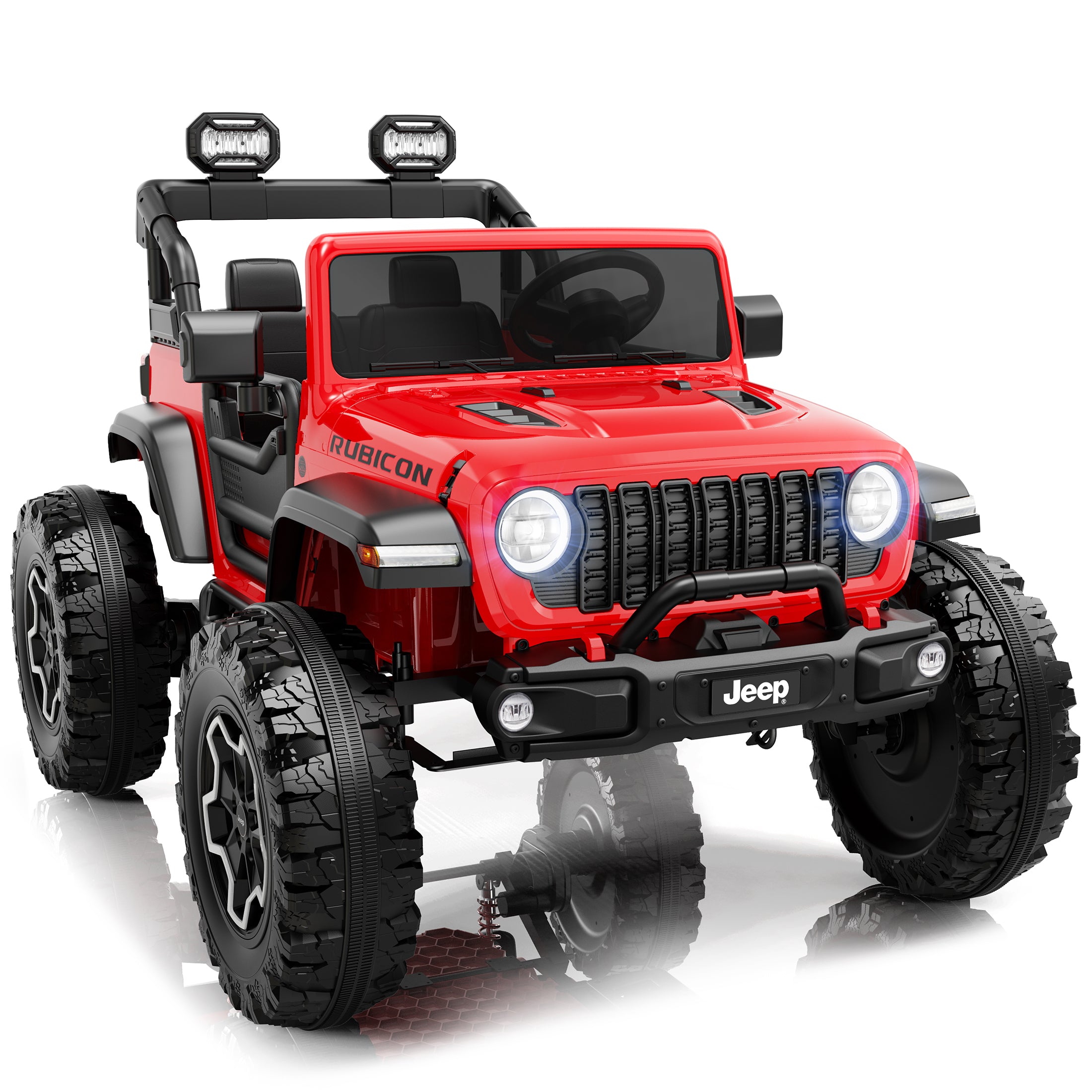 iYofe Jeep Wrangler Rubicon 24V 2 Seater Truck Powered Ride on with Remote Control&Bluetooth