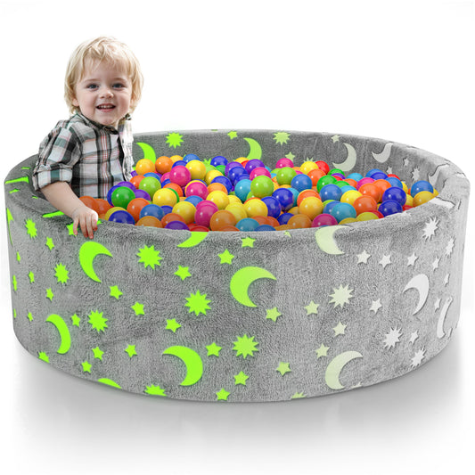 iYofe Ball Pit for Toddlers, 47.2"x 13.8" Large Foam Ball Pit Star Glow in The Dark Round, Ideal Gift Toy for Baby - (Balls Not Included)