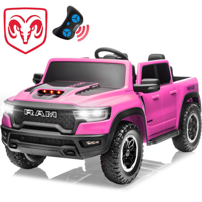 iYofe Ram 24V Ride on Car 2 Seater, Ram 1500 RHO Battery Powered Electric Car Truck with 4 Wheels, Ride on Toy with Remote Control for Big Kids Toddlers 3-8 Boys Girls, Bluetooth & Trunk