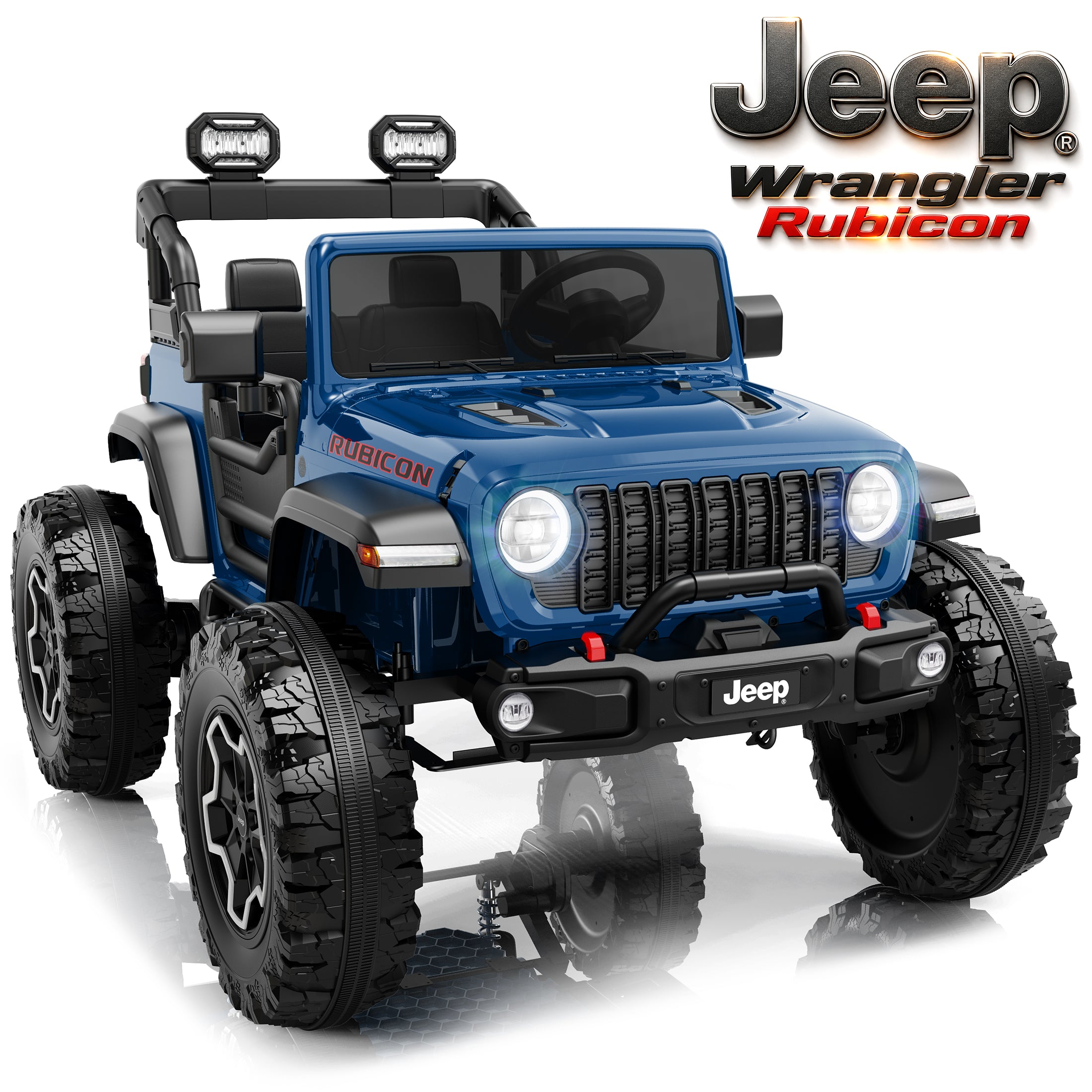 iYofe Jeep Wrangler Rubicon 24V 2 Seater Truck Powered Ride on with Remote Control&Bluetooth