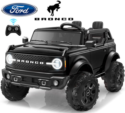 iYofe 24V Ride On Toys for Big Kids 2 Seat, Ford Bronco Base Powered Ride On Cars w/Remote Control, 4 Wheel Spring Suspension, Lights, Bluetooth, Kids Electric Car for Boys Girls Age 3-8, Pink