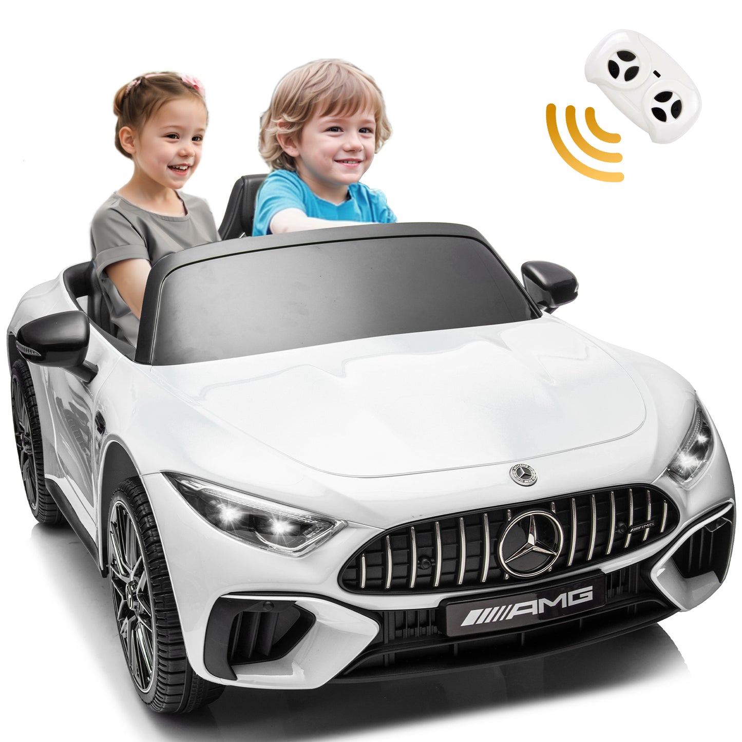 Mercedes 24V 2 Seats Ride on Car Toy with Remote Control Kids Electric Vehicle for Boys and Girls Ride on Truck for 3-6 Years Old, Bluetooth