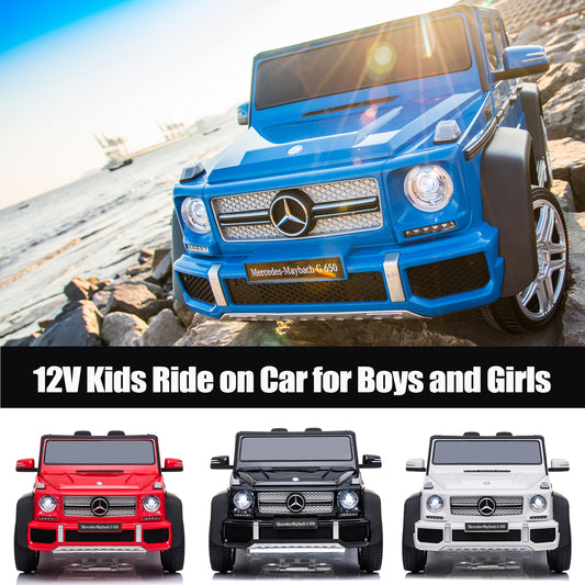 12V Ride on Car for Kids with 2.4G Remote Control Mercedes Maybach Electric Vehicle for 3-6 Years Old Girls and Boys Ride on Toy, Bluetooth, LED Light