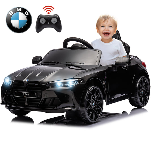 BMW M4 12V Battery Powered Ride On Cars, Kids Ride On Toys with Remote Control, Bluetooth, Music, USB/MP3 Port, LED Light, 4 Wheeler Kids Electric Cars for Boys Girls Gifts 3-6 Years Old, Black