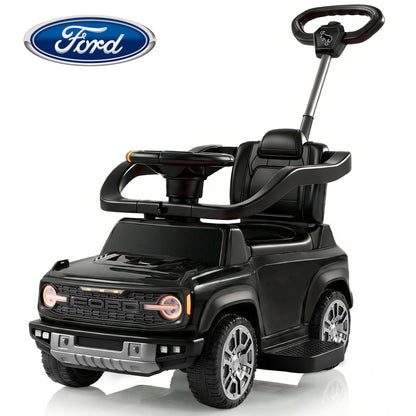 iYofe Kids Ride on Push Car, Licensed Ford Bronco Raptor Toddlers Ride on Toys with Horn, Music, Handle, Under Seat Storage, Kids Push Car for Toddlers 18 Months +, Black