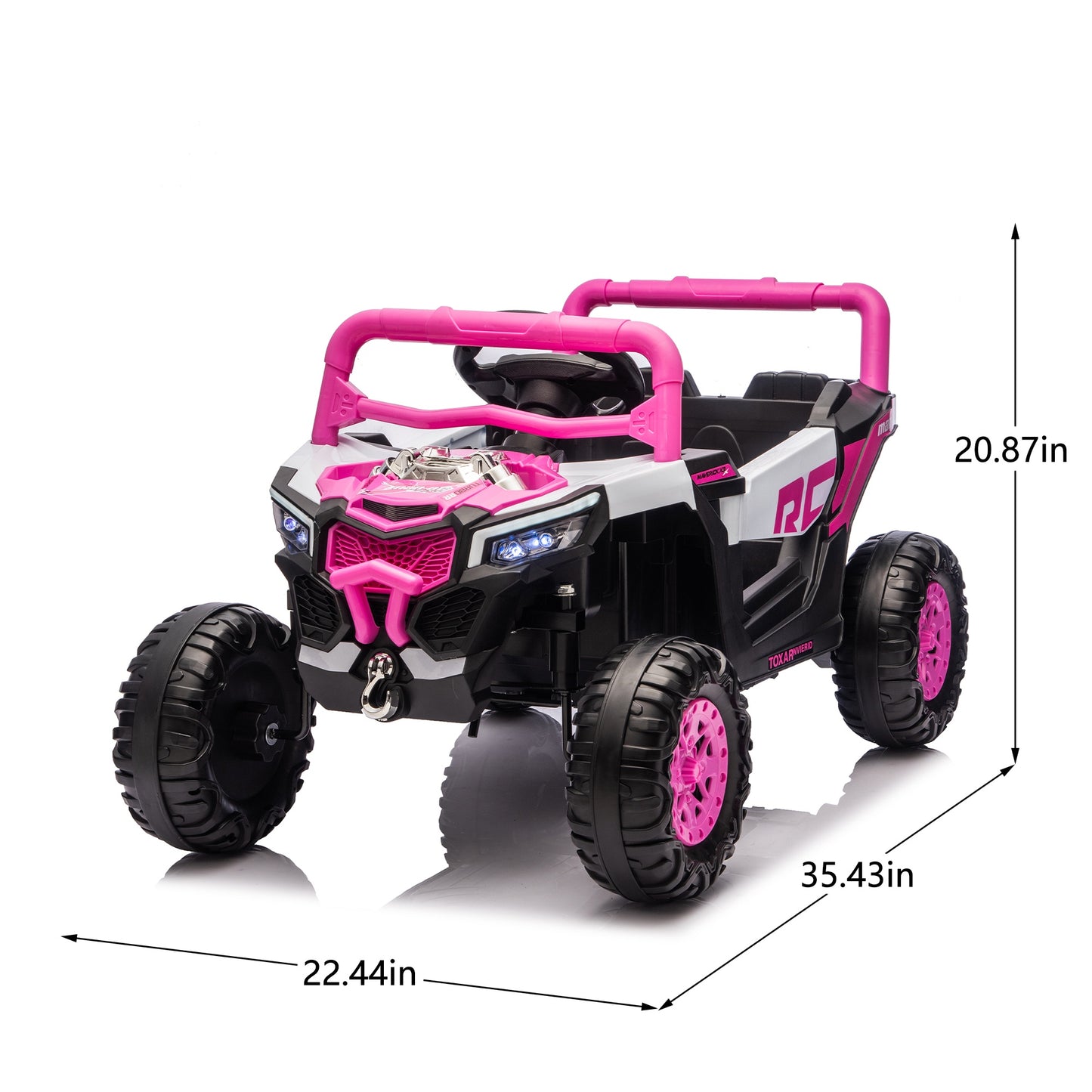 iYofe 12V Powered Ride on Car UTV, Kids Ride on Toys for Toddlers Ages 3-5, Ride on Vehicles with Remote Control, Bluetooth, Music, 4 Wheels Suspension, Electric Cars for Kids Boys Girls, Pink