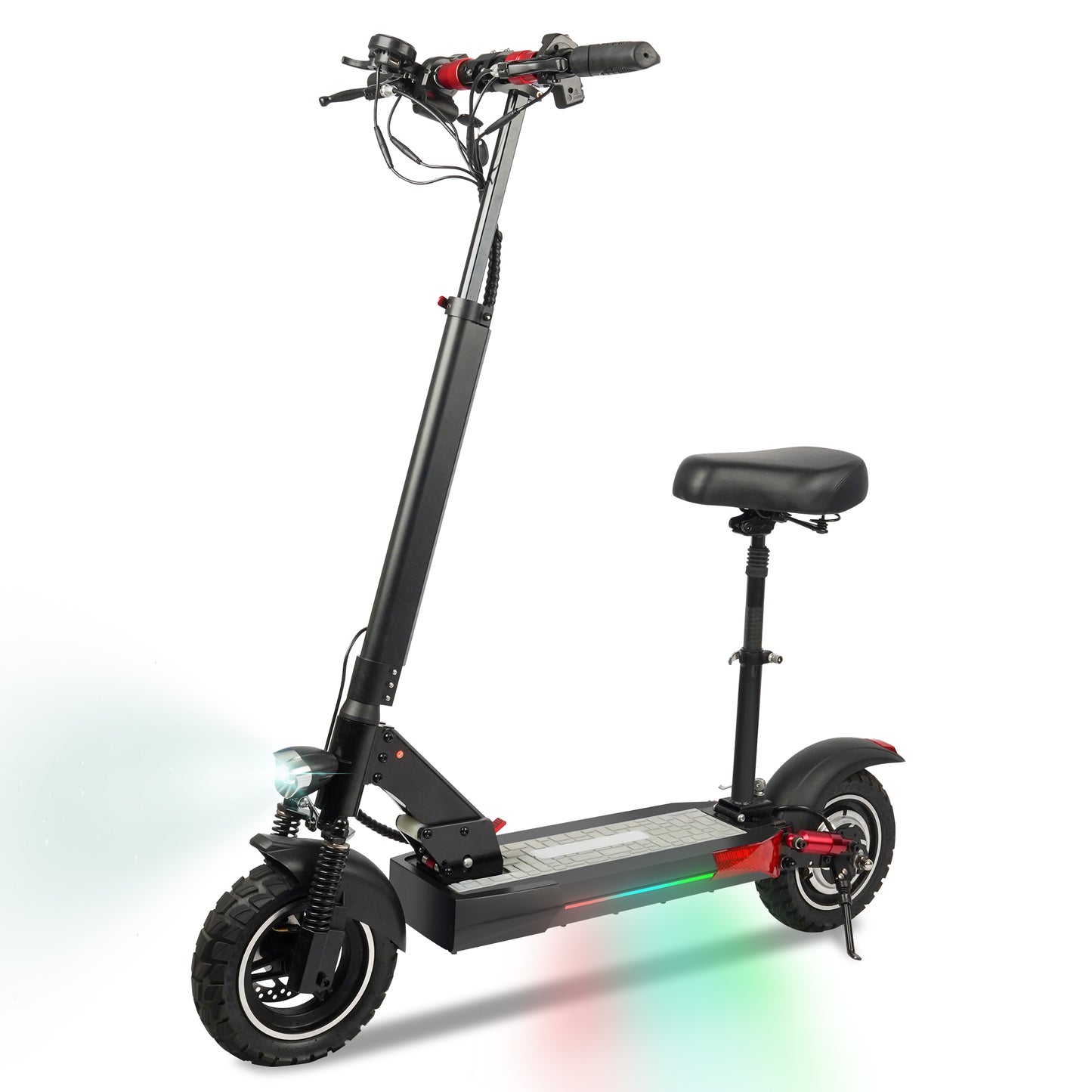 iYofe 10" Electric Scooter with Seat for Adult, 500W Battery Powered Commuting E-Scooter, Up to 28MPH / 37Miles, Foldable & Adjustable, LED Display