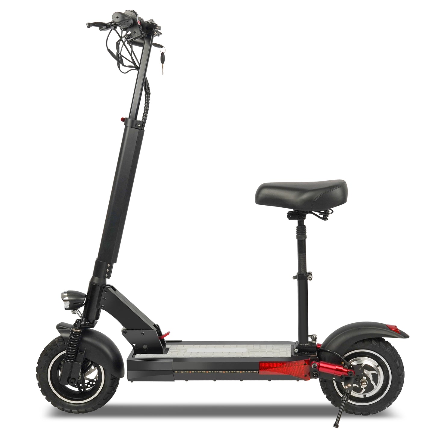 iYofe 10" Electric Scooter with Seat for Adult, 500W Battery Powered Commuting E-Scooter, Up to 28MPH / 37Miles, Foldable & Adjustable, LED Display