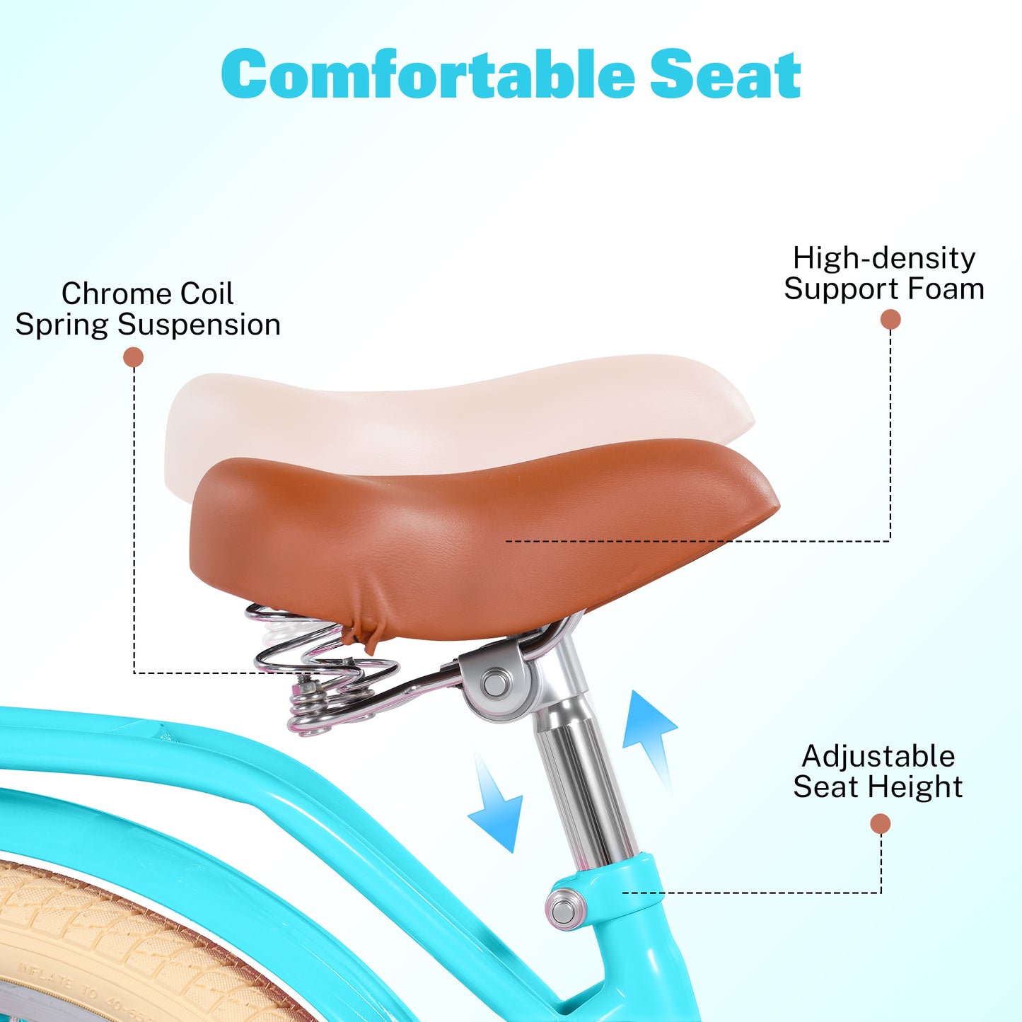 Girls Bike 20inch with Basket and Backseat, Kids Bicycle for 7-10 Years Old, Single Speed