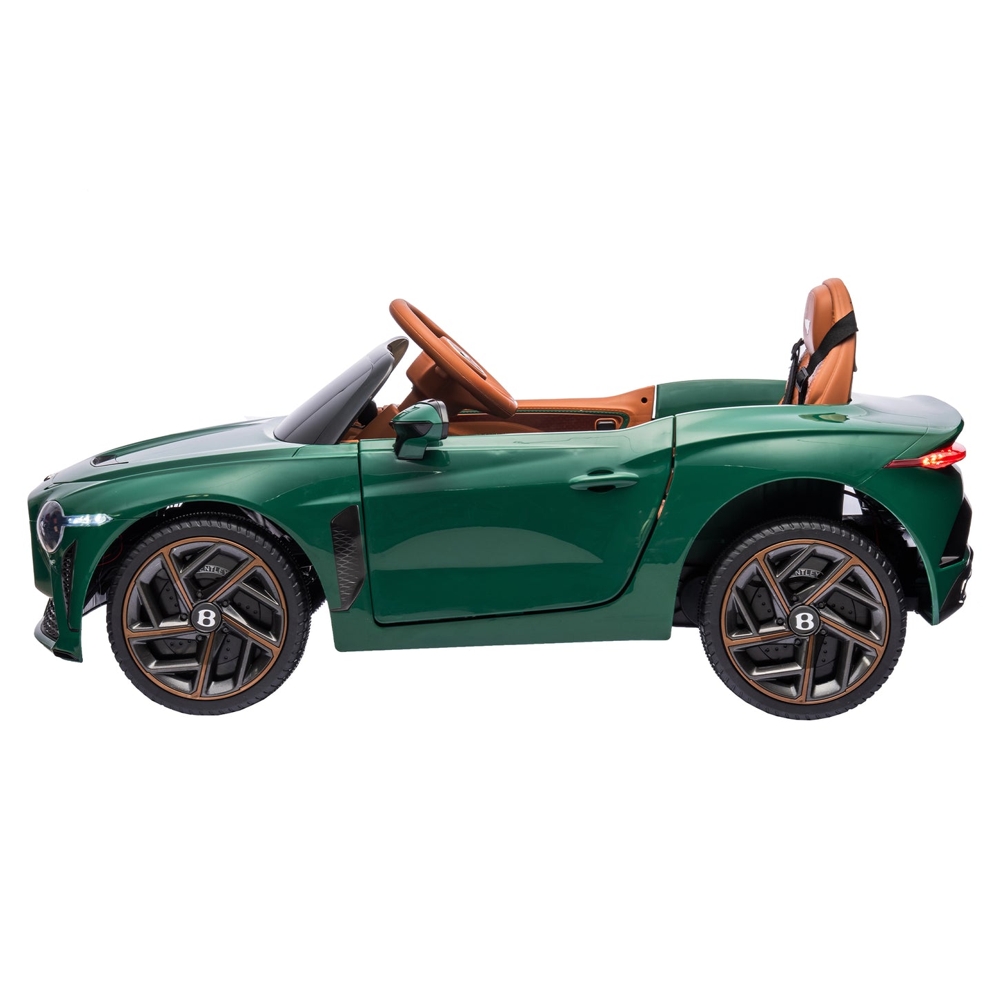 12V Licensed Bentley Mulsanne Ride on Car Kids Battery Powered Electric Vehicle Toy w/Parent Remote Control, 3 Speeds, Rear wheel suspension, LED Lights, Power Display, USB, Bluetooth - Green