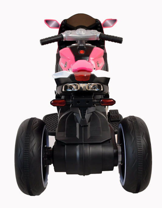 Tamco 6V Kids Ride on Cars, Battery Power Ride on Toy with Music Play, Bluetooth, LED Light, 3 Wheels Electric Motorcycle for Boys & Girls 3-4 Yrs, Pink