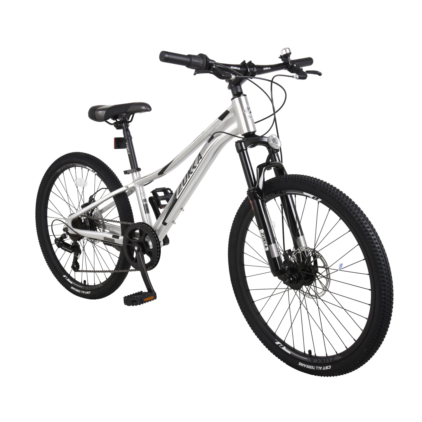 Kids Mountain Bikes 24 inch for Girls and Boys, Shimano 7-Speed Mountain Bicycle with Disc Brakes, 85% Assembled