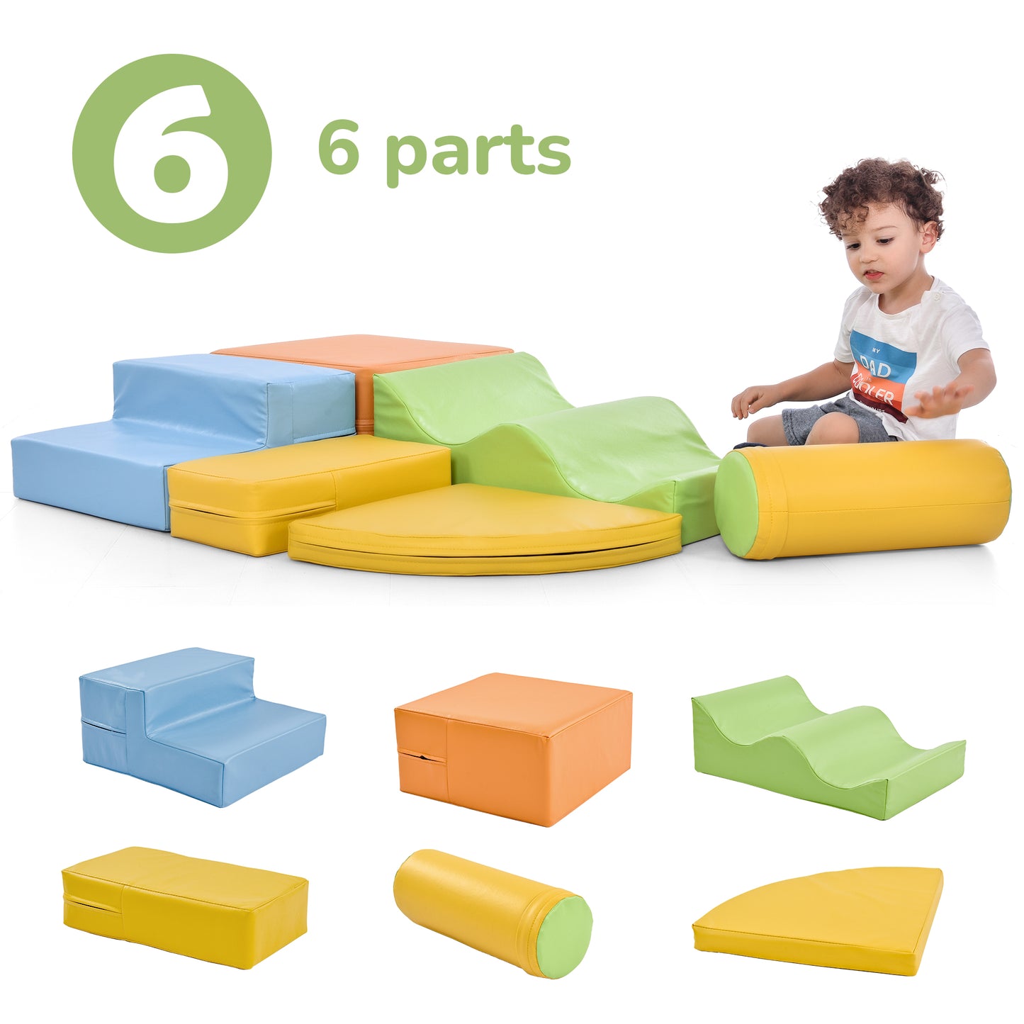 iYofe Foam Climbing Blocks for Toddler Foam Climbing Set 6Pcs Kids Climb Soft Activity Playset Play Equipment Toys Indoor