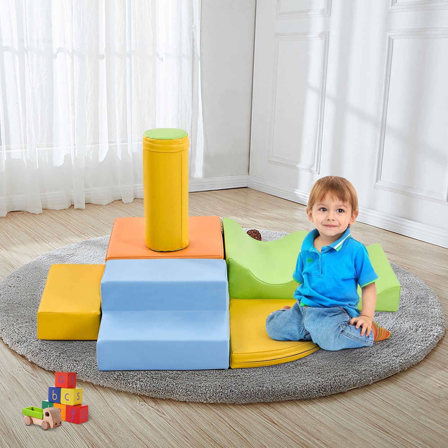 iYofe Foam Climbing Blocks for Toddler Foam Climbing Set 6Pcs Kids Climb Soft Activity Playset Play Equipment Toys Indoor