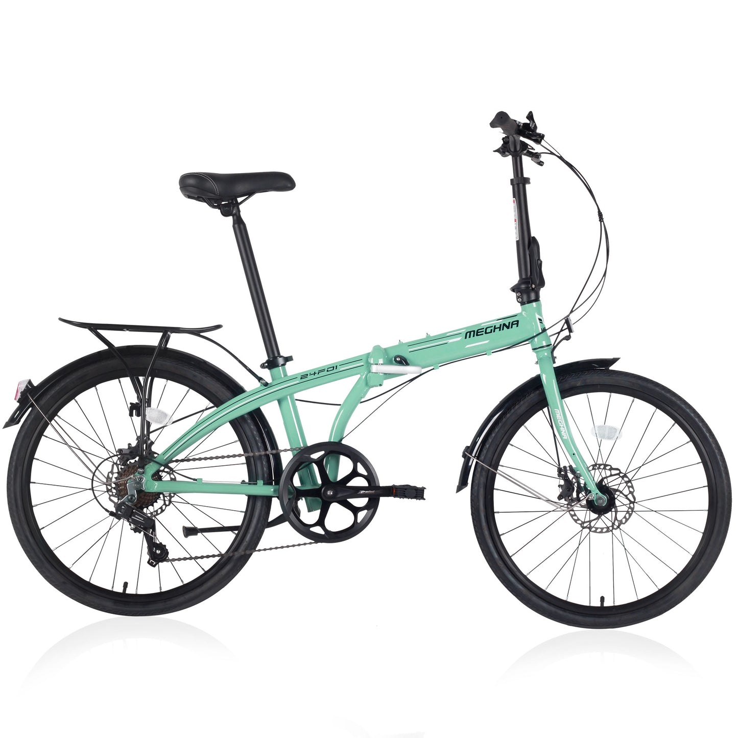 iYofe 24" Folding Bike for Adult Women and Men, Shimano 7 speed City Bicycle, Commuter bike, 99% Assembled