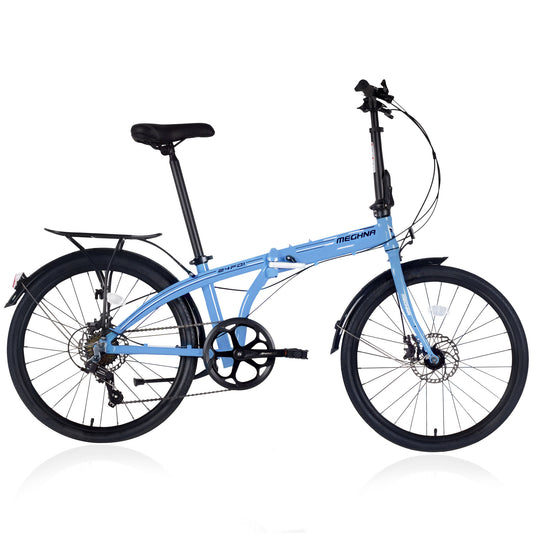 iYofe 24" Folding Bike for Adult Women and Men, Shimano 7 speed City Bicycle, Commuter bike, 99% Assembled