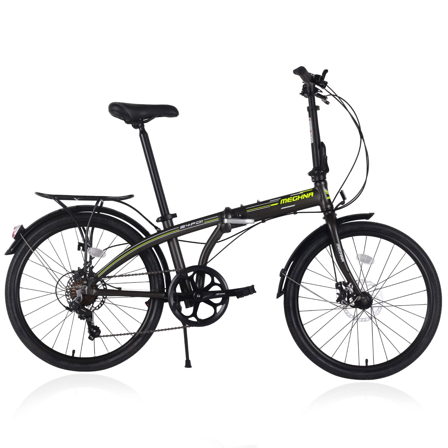 iYofe 24" Folding Bike for Adult Women and Men, Shimano 7 speed City Bicycle, Commuter bike, 99% Assembled