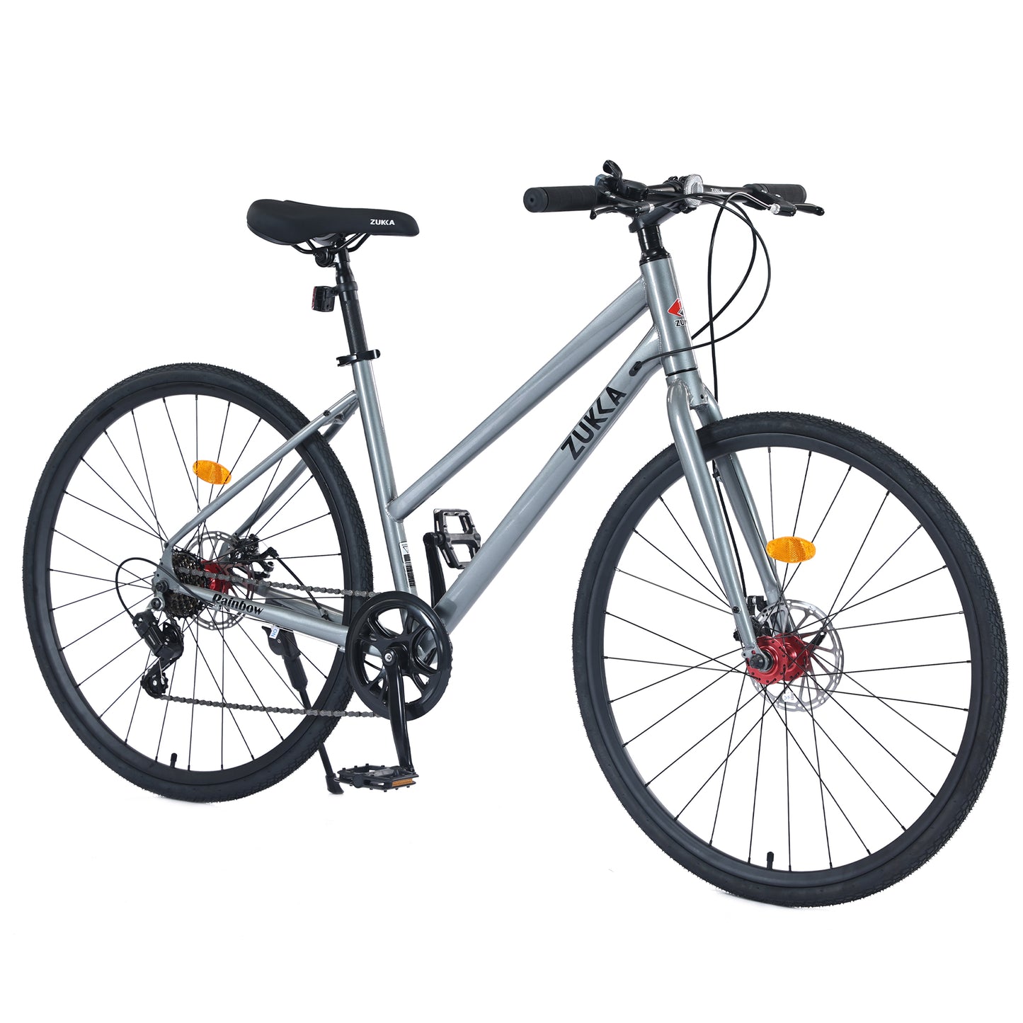 Hybrid Bike 700C for Men and Women, Shimano 7 Speed Road Bike for Adults, City Bicycle with Disc Brake, 85% Pre-assembled