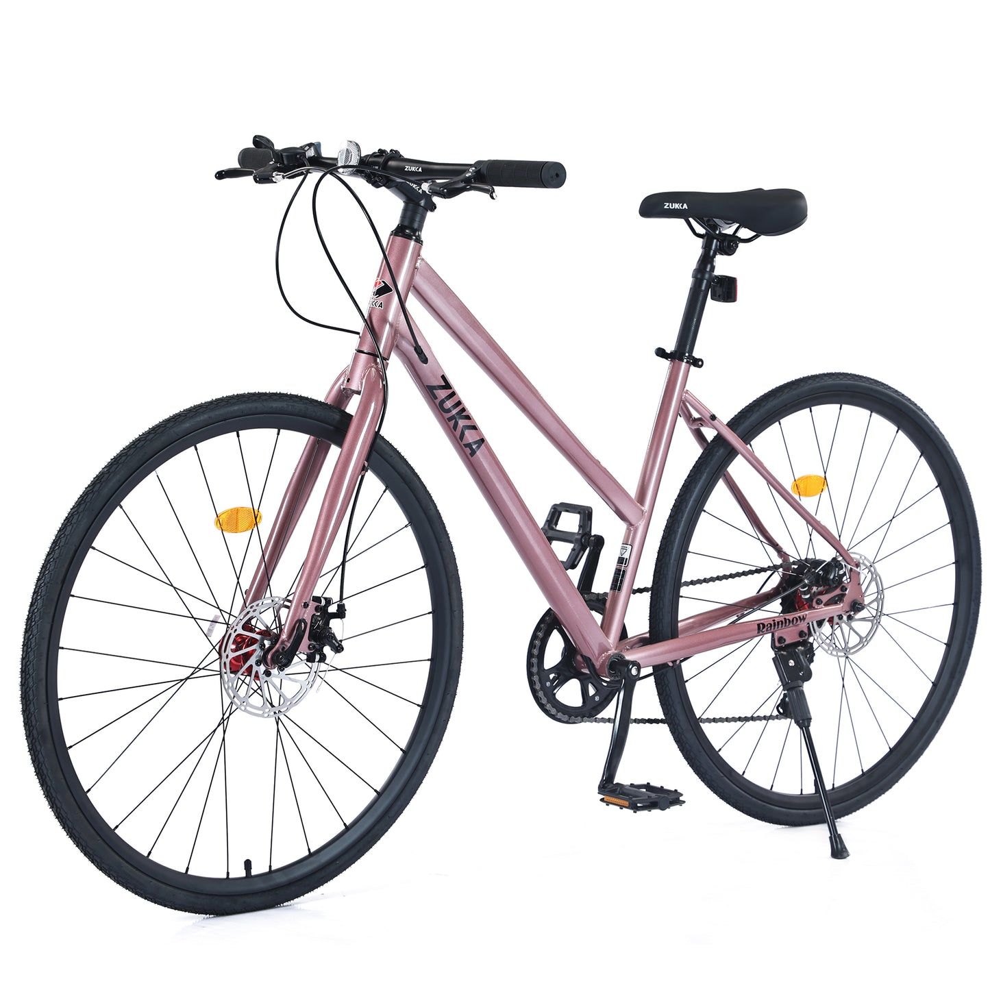 Hybrid Bike 700C for Men and Women, Shimano 7 Speed Road Bike for Adults, City Bicycle with Disc Brake, 85% Pre-assembled