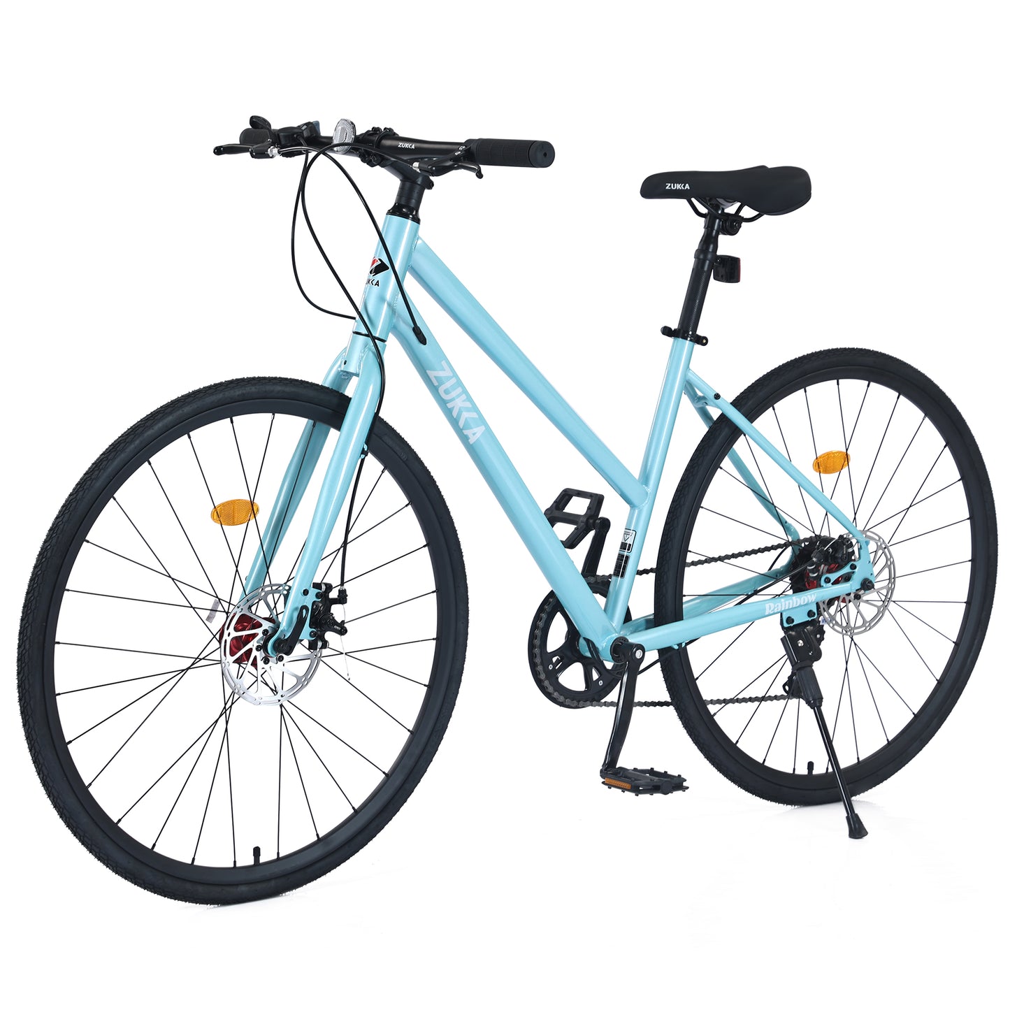 Hybrid Bike 700C for Men and Women, Shimano 7 Speed Road Bike for Adults, City Bicycle with Disc Brake, 85% Pre-assembled