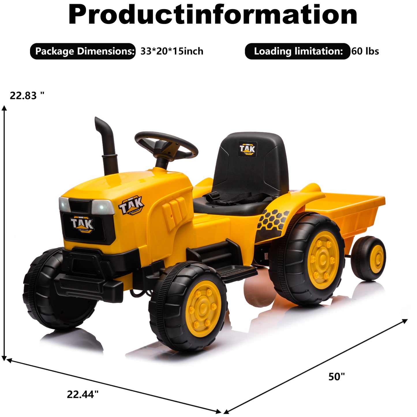 JCB 24V Ride on Excavator with Front&Back Loader 3in1 Kids Ride on Car with Remote Control Electric Construction for 3-6 Years Old Boys and Girls, Backhoe Ride on, Yellow