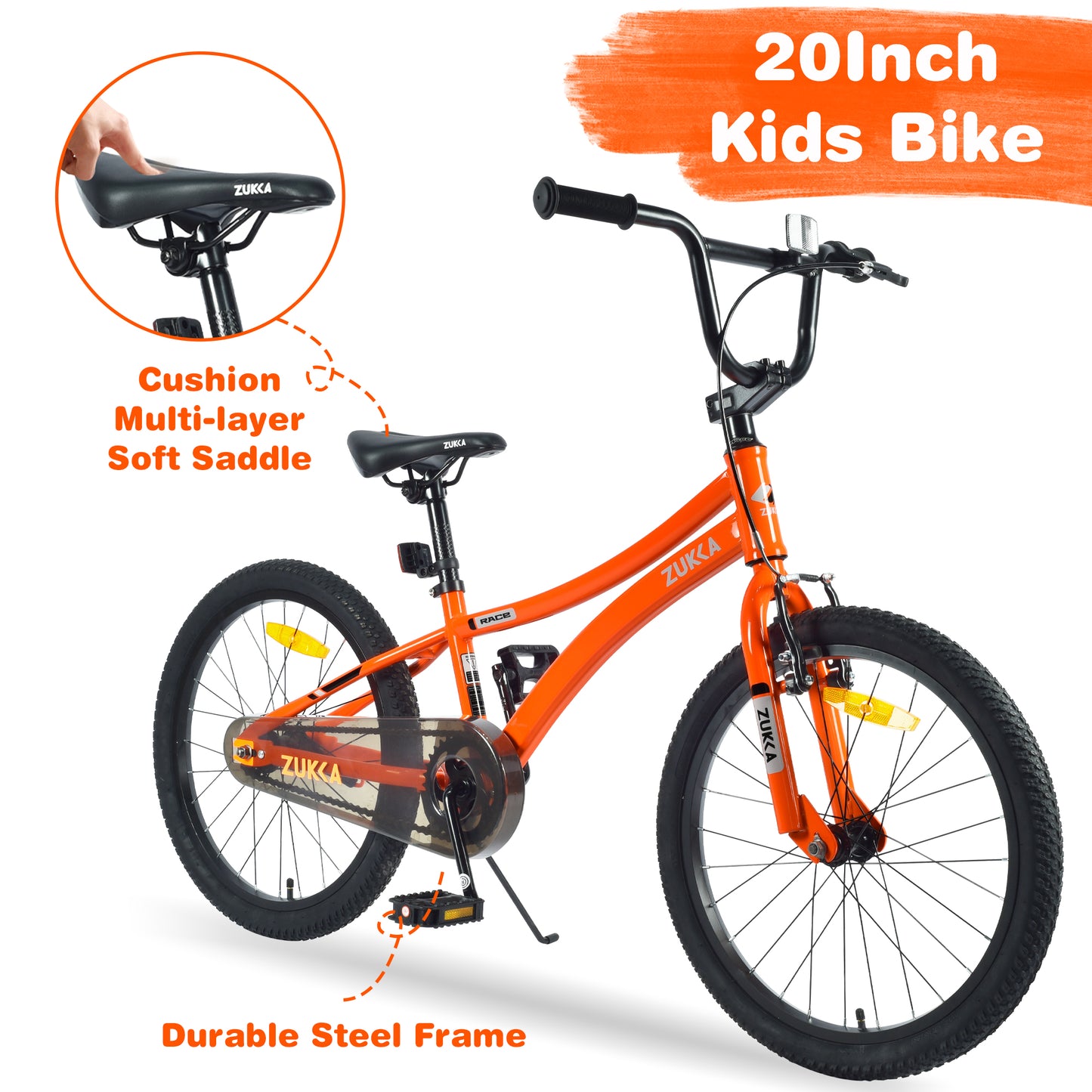 Kids Mountain Bike 20 inch for Boys and Girls Shimano 7 Speed Mountain Bicycle, Front Suspension, Dual Handbrakes, 86% Assembled