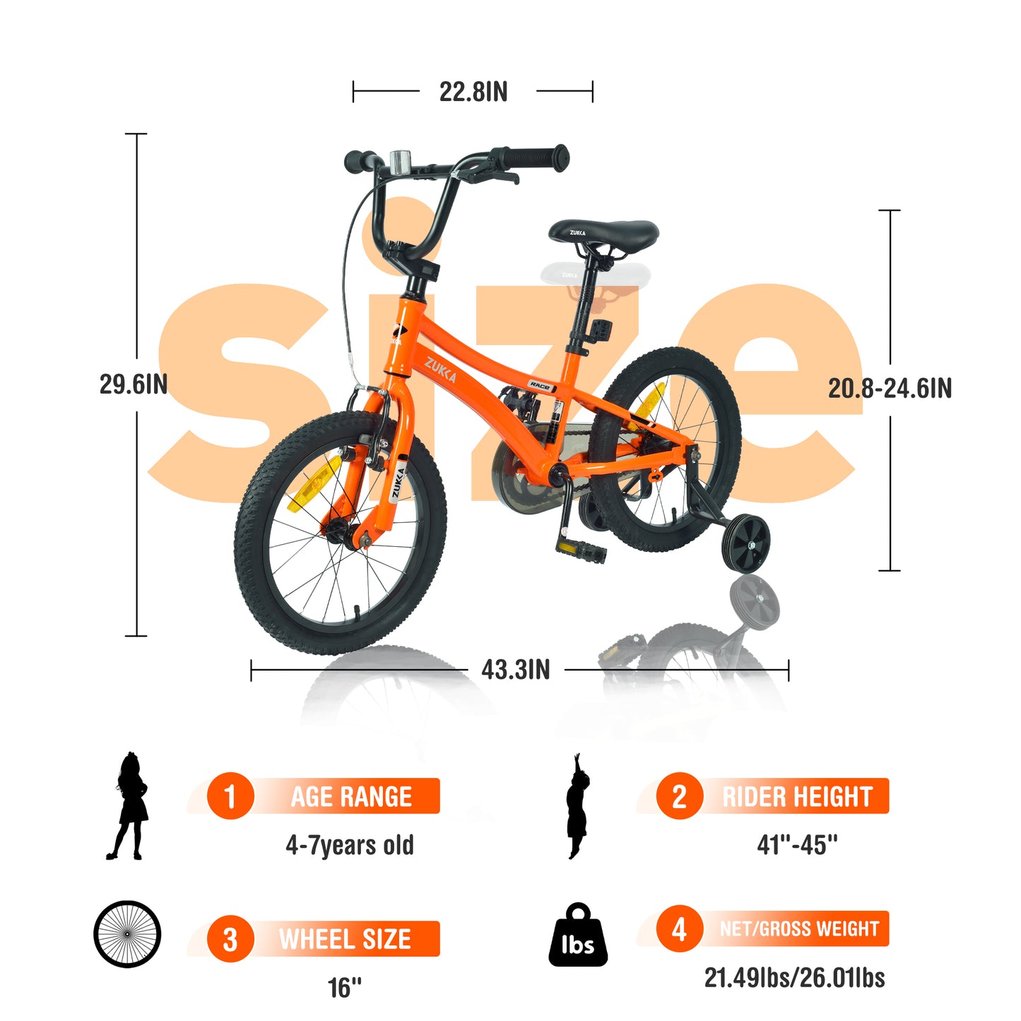 Kids Mountain Bike 20 inch for Boys and Girls Shimano 7 Speed Mountain Bicycle, Front Suspension, Dual Handbrakes, 86% Assembled