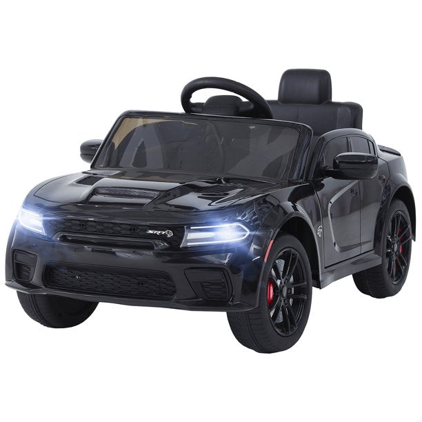 iYofe 12V Electric Battery Powered Ride on Toy for Kids, Licensed Dodge 12V Ride on Car with Remote Control, USB, MP3, Bluetooth, LED Lights, 4 Wheel Suspension, Kids Car to Ride for Ages 3-4, Black