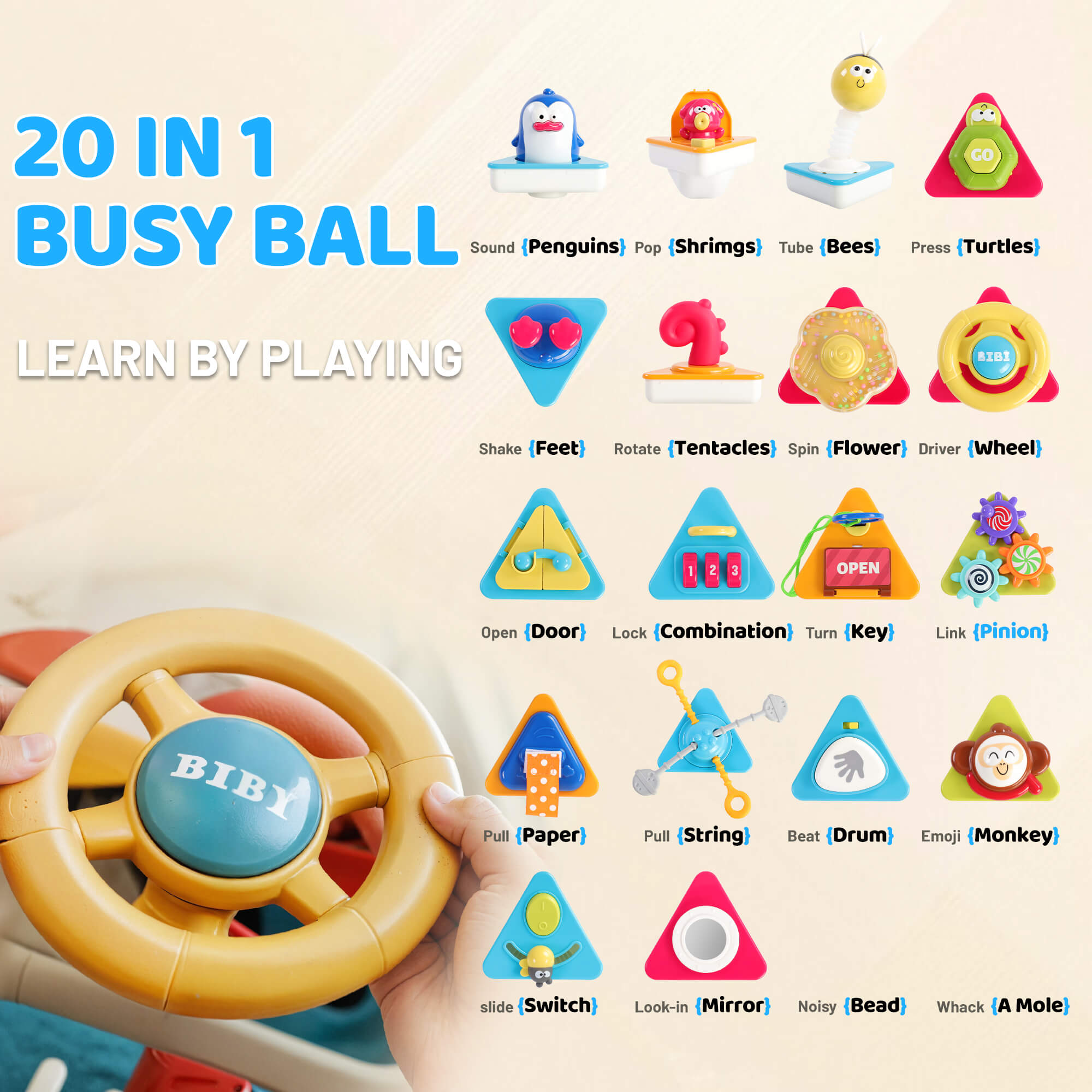 iYofe 20-in-1 Baby Activity & Learning Cube