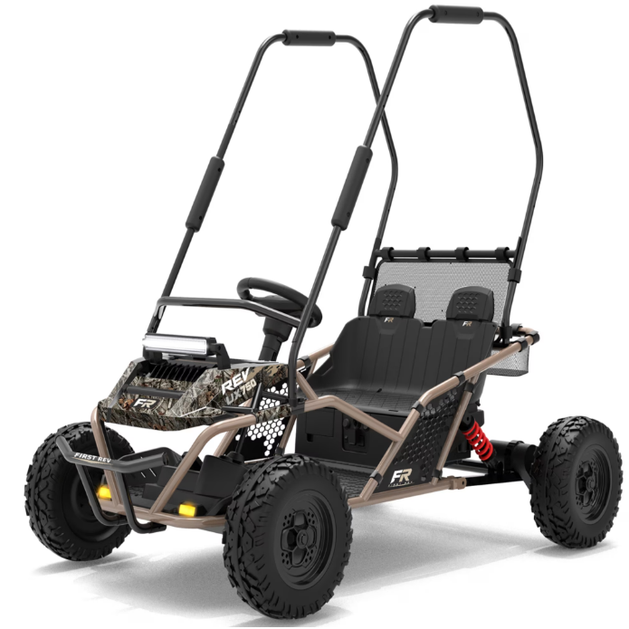 iYofe 36V Powered Ride On Car, 2-Seater 750W Electric Car for Kids 6+, 5-8 MPH Speed, Adjustable Seat, Metal Frame, Rear Wheel Spring Suspension, Pneumatic Tires
