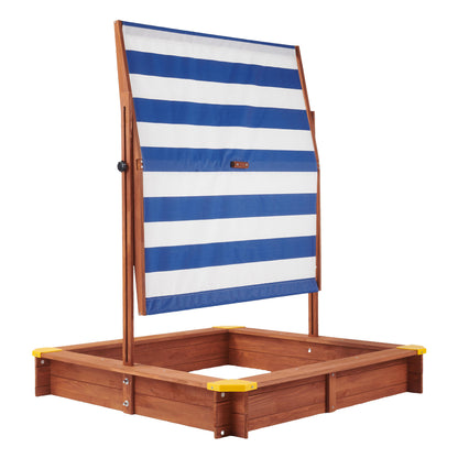 Outdoor Kids Sandbox with Cover Canopy Adjustable, Wooden Sandbox with Bench and Lid, Sand Play Toy Center for Boys Girls