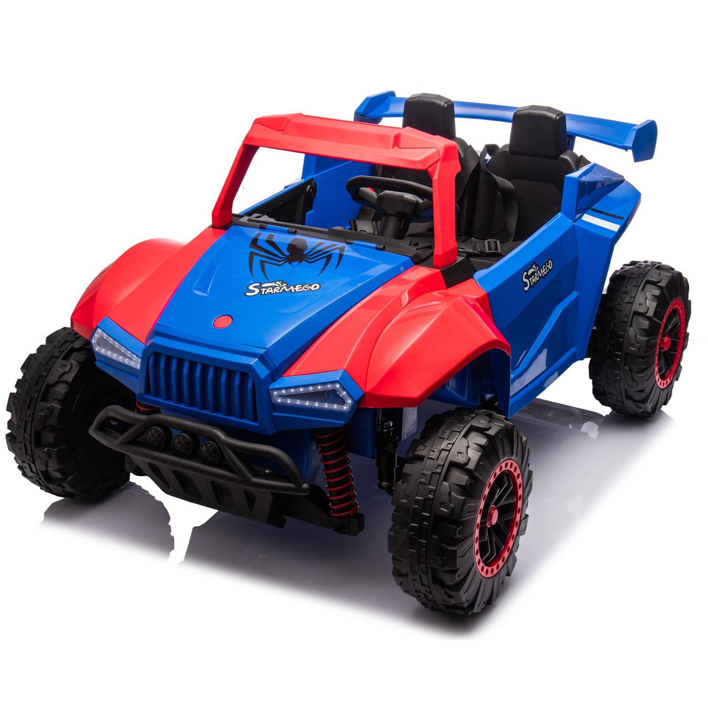 24V 2 Seater Power Kids Ride on Toy Car, 4Wheel Drive Licensed Toyota LC250 Electric Cars With Remote Control, Shovel, Three-point Seat Belt, Slow Start, Bluetooth, Music, Ride on Car for Boys Girls