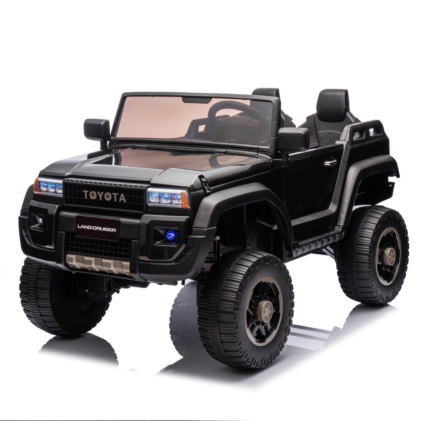 24V 2 Seater Powered Ride Ons Car for Kids, Toyota LC250 Ride on Toy W/Parents Remote Control, Bluetooth, Music, Shovel,110w Super Power Car, 4 Wheel Spring Electric Car W/Wide Seat for Boys Girls