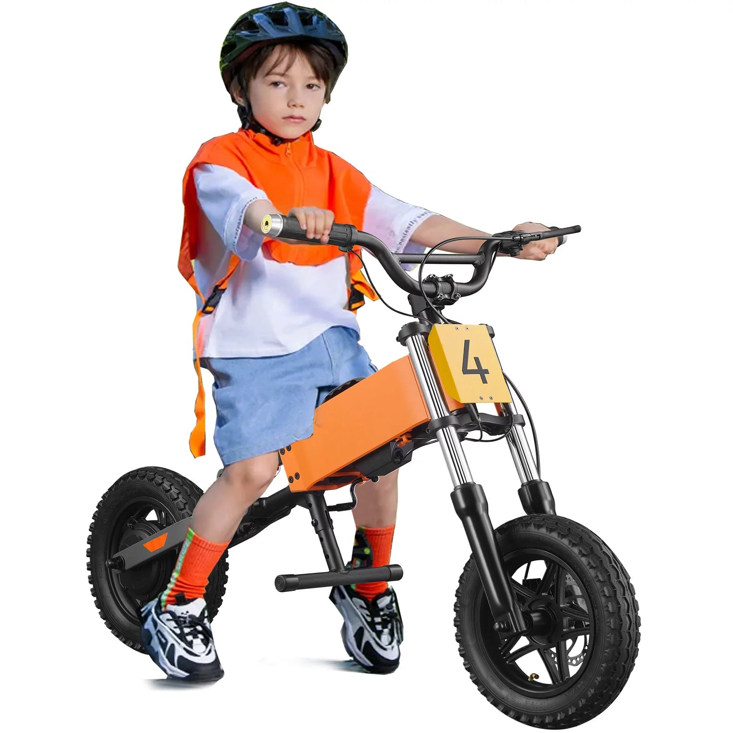 24V Kids Electric Bike, 200W 15MPH Electric Balance Bike with Mobile App, 12" Pneumatic Tire, 3 Speed Adjustable Battery Powered Ride on Motorcycle Bicycle for Boys Girls 6-12 Yrs, Orange