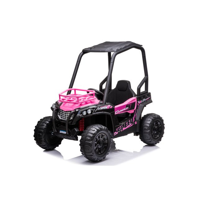 24V Powered Ride on UTV Cars for Kids, 4 Wheels Electric Ride on Cars Toys with Remote Control, LED Light, Electric Vehicles Ride on Toys for for 3-5 Years Boys Girls, Pink