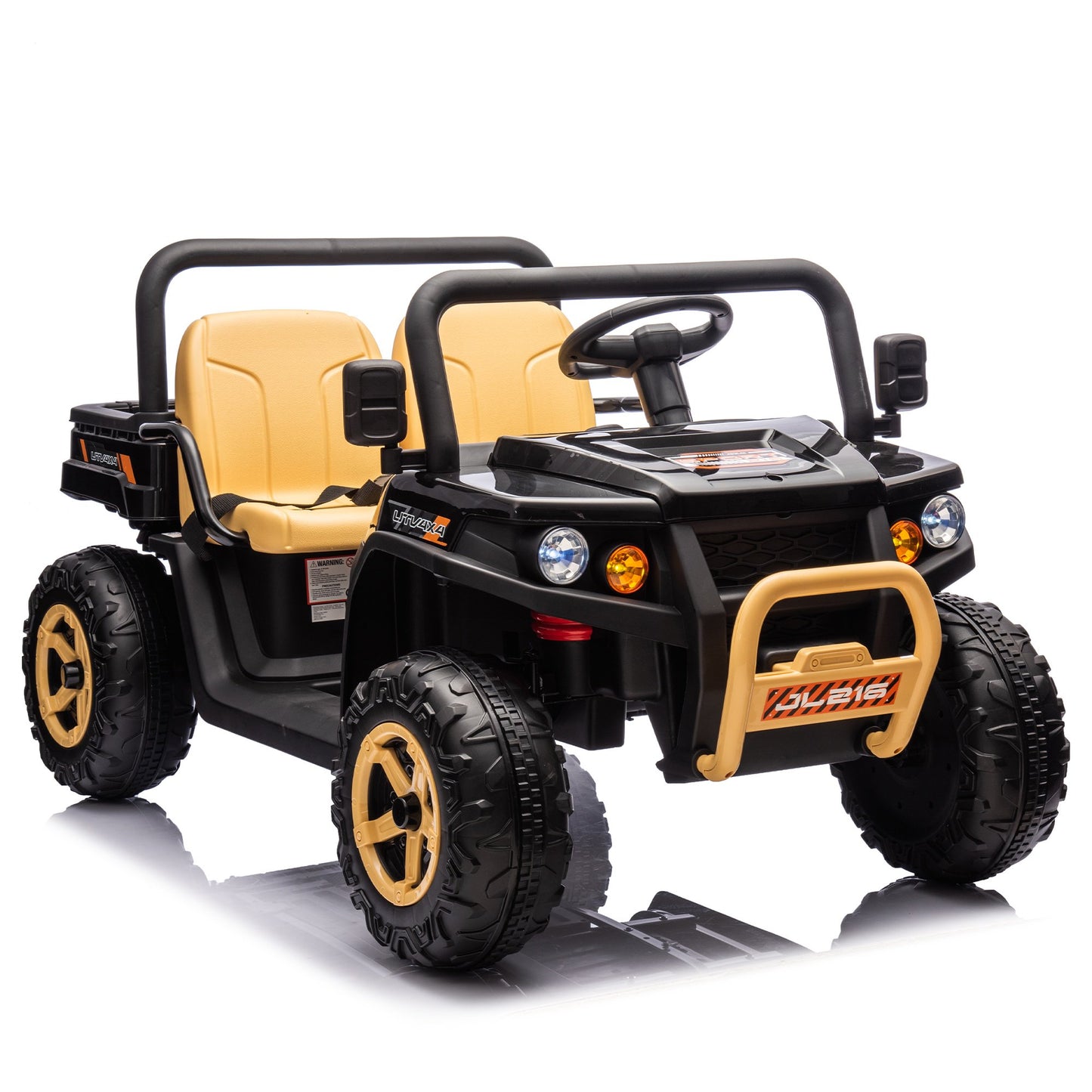 24V XXXL Kids Ride On UTV W/Parents Remote Control,Two-seater,Automatic tipping bucket,Rear wheel suspension,Slow start,Portable handle,Safety Belt,LED light,USB,MP3,Bluetooth,Horn for Kids Aged 3-8