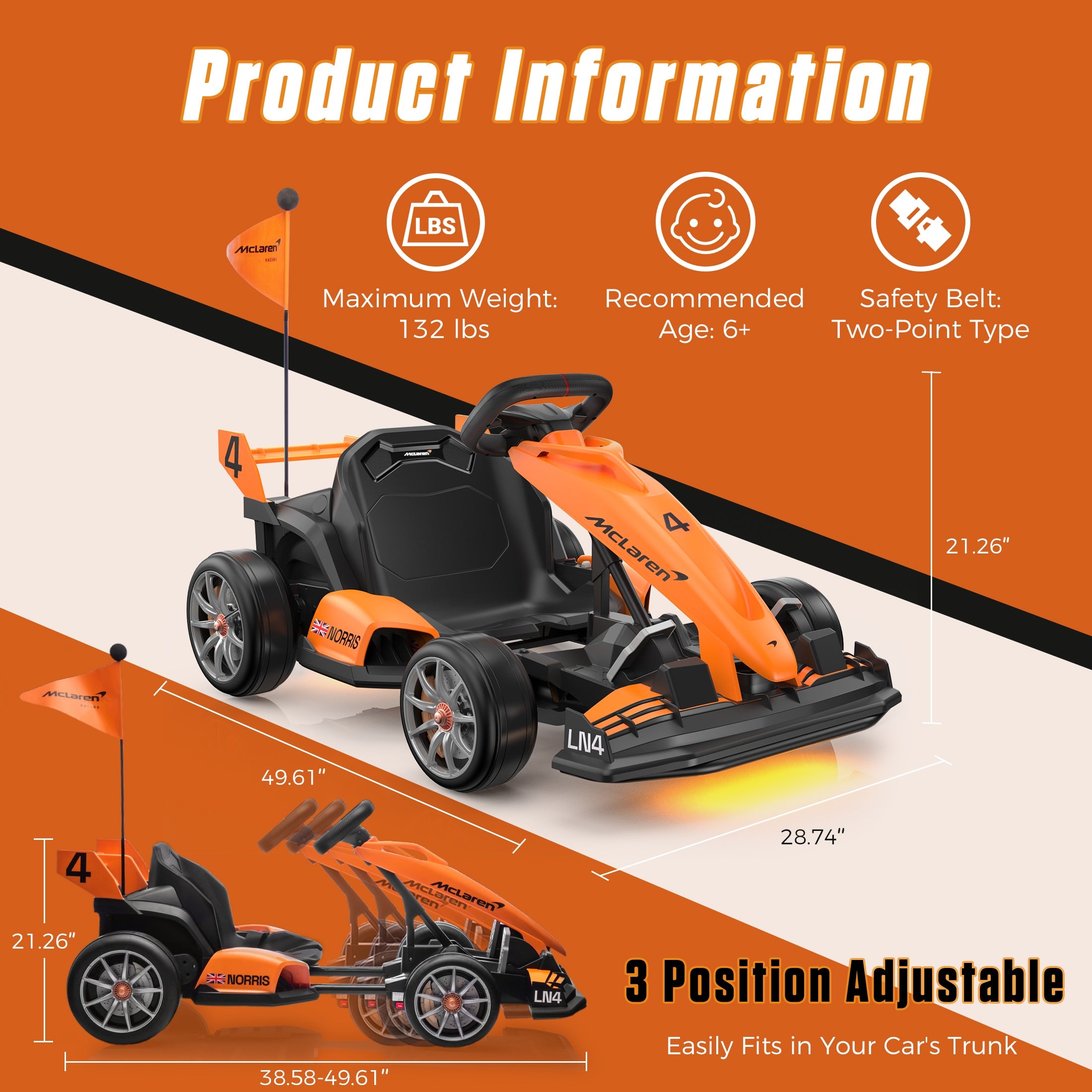 iYofe McLaren Flash Electric Drift Go-Kart